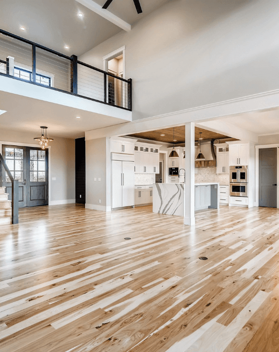 installed hardwood flooring in home