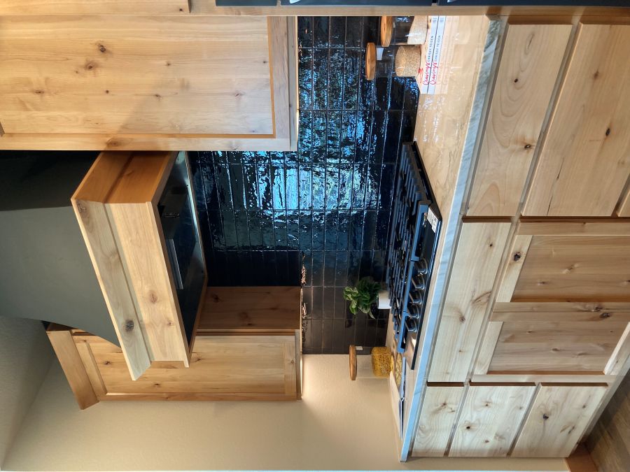 modern kitchen tile wall installation Loveland Colorado remodel